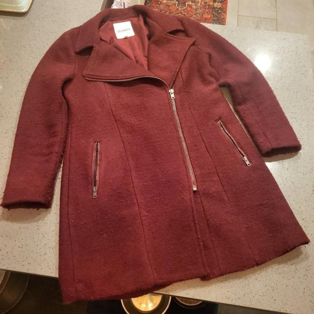 BB Dakota Wool Blend Longline Moto Coat